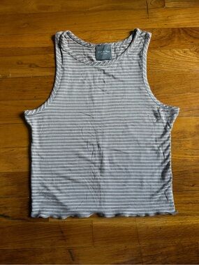 Olivia Rae White Striped Tank Top